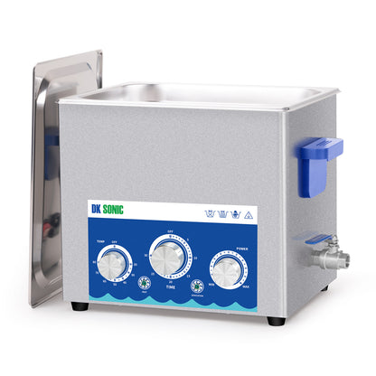 DK SONIC Pulitore a Ultrasuoni 10L 240W con Funzione di Regolazione Della Potenza, Timer e Riscaldatore per Parti, Schede Elettroniche, Pulizia Catene (Cestello Incluso)