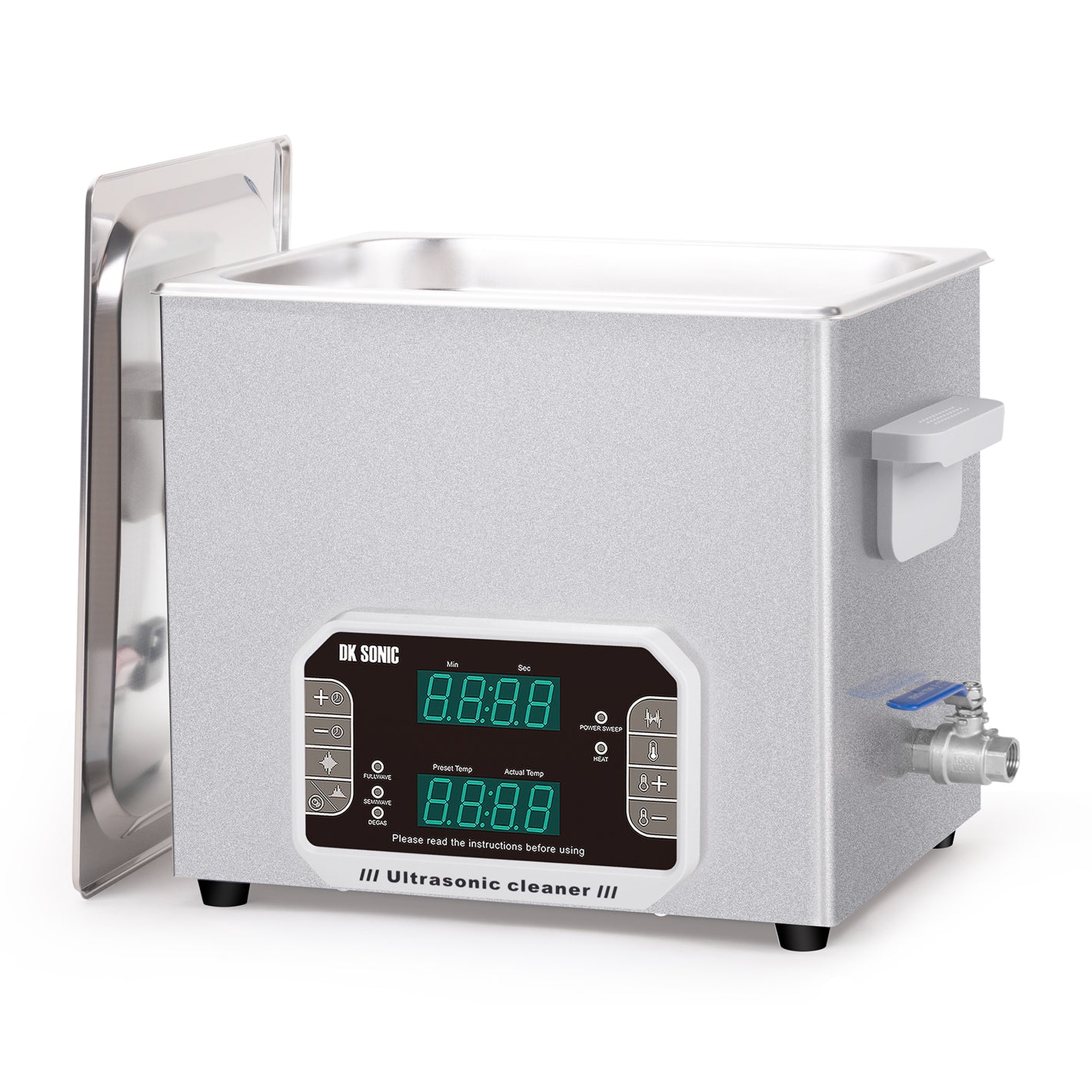 DK SONIC 10L Pulitore ad Ultrasuoni, Pulitore Sonico Touch Control da 240W per Impieghi Gravosi con Timer & Riscaldatore & Cestello. Multi-Applicazione per Motori di Moto, Carburatori, Catene