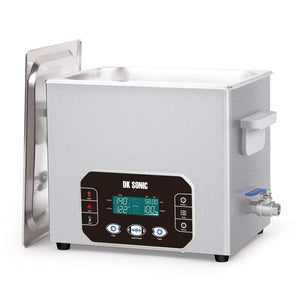 DK SONIC Detergente ad ultrasuoni 10L, 240W Detergente sonico per impieghi gravosi con controllo Smart Touch, cinque modalità per motori di motocicli, carburatori, catene, circuiti stampati (include cestino)