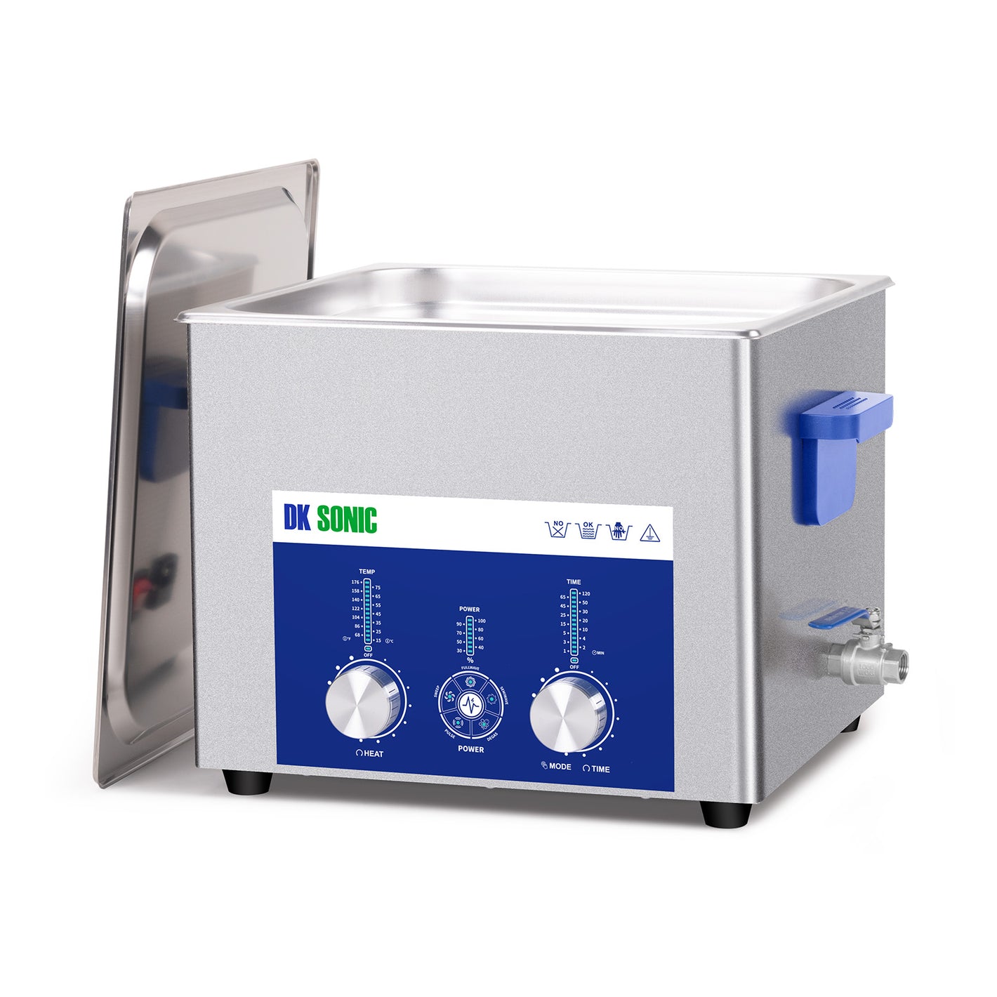 DK SONIC Pulitore ad ultrasuoni 15L 360W, Pulitore carburatori ad ultrasuoni con controllo codificato regolabile in potenza e cinque modalità per parti, circuiti stampati, pulizia motori