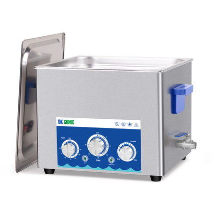 DK SONIC pulitore industriale ad ultrasuoni 15L 360W, pulitore di carburatori ad ultrasuoni con funzione regolabile di potenza, timer e riscaldatore per parti, circuito stampato, catene di pulizia (include cestino)