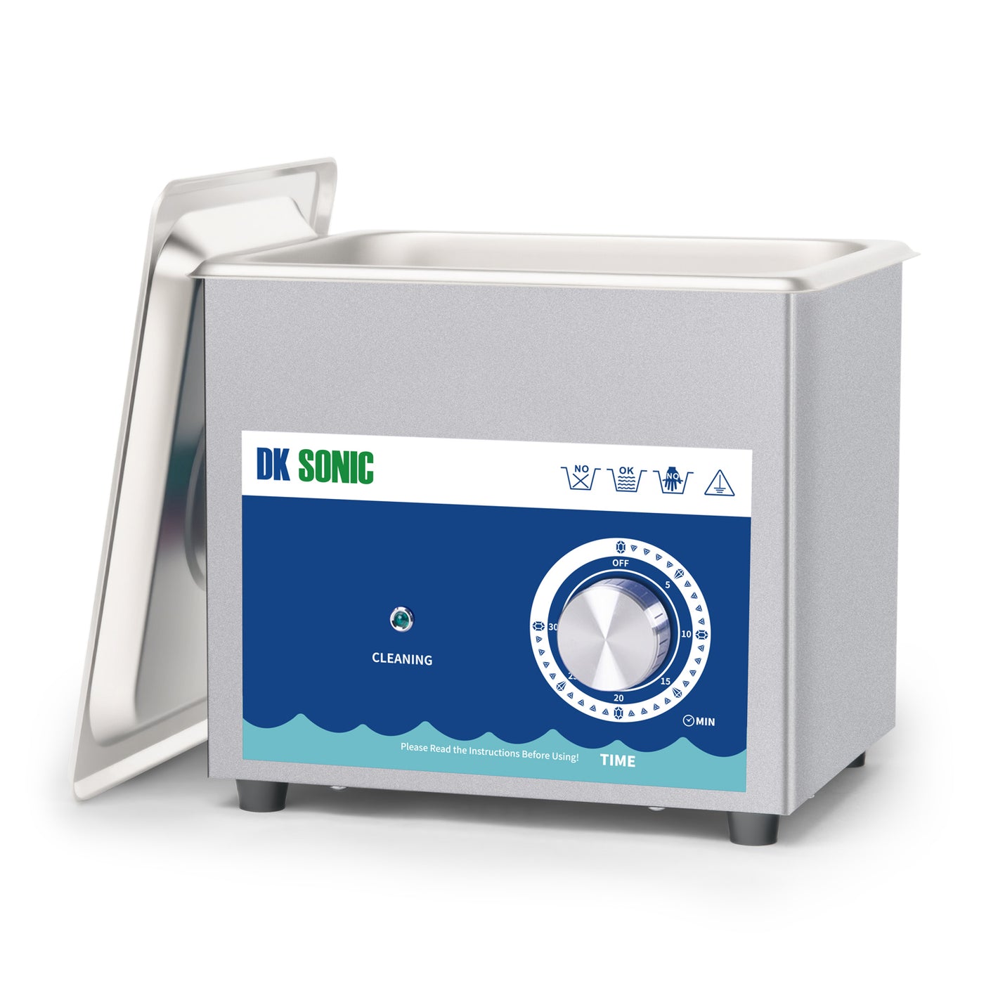 DK SONIC Ultrasonic Cleaner,1.5L 60W Stainless Steel Ultrasonic Jewelry Cleaner with Cleaning Basket,Mechanical Timer,Sonic Cleaner for Cleaning Jewelry,Eyeglasses,Coins