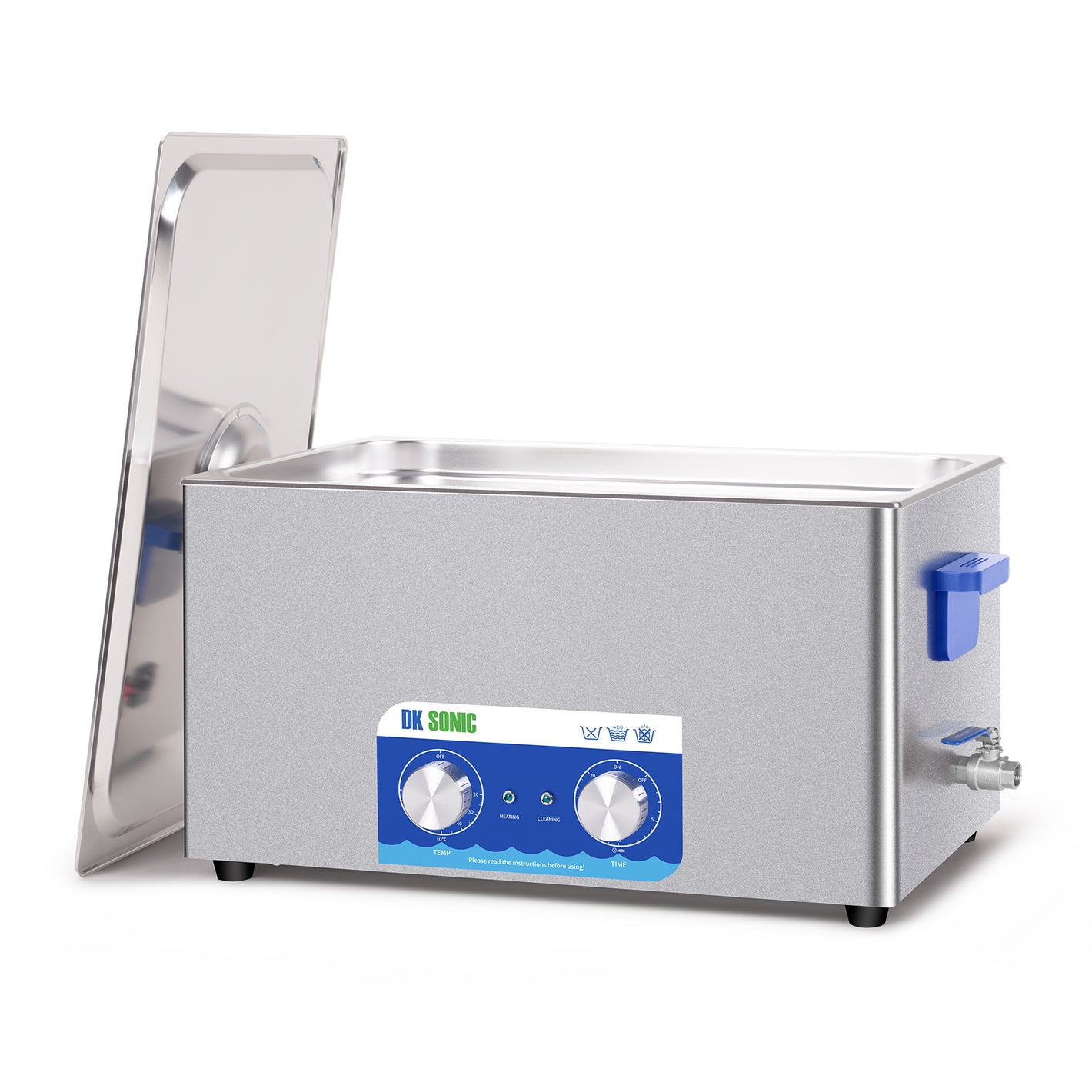DK SONIC Pulitore ad Ultrasuoni,22L 480W Pulitore ad Ultrasuoni con Riscaldatore e Timer Meccanico, Pulitore ad Ultrasuoni per Carburatori per la Pulizia di Pistole, Motori, Catene (Cestello Incluso)