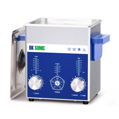 DK SONIC Pulitore ad ultrasuoni 2L 60W, pulitore ad ultrasuoni per gioielli con controllo codificato regolabile e cinque modalità per occhiali, collane, orologi, monete di pulizia