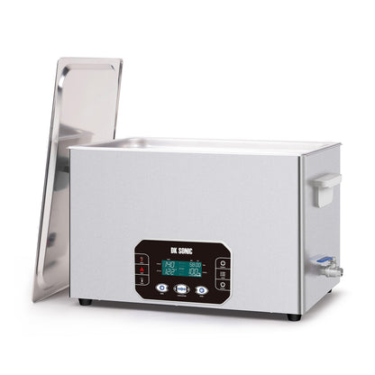 DK SONIC Detergente a ultrasuoni 30L, 600W Detergente sonico per impieghi gravosi con controllo Smart Touch, cinque modalità per motori di motocicli, carburatori, catene, circuiti stampati (include cestino)