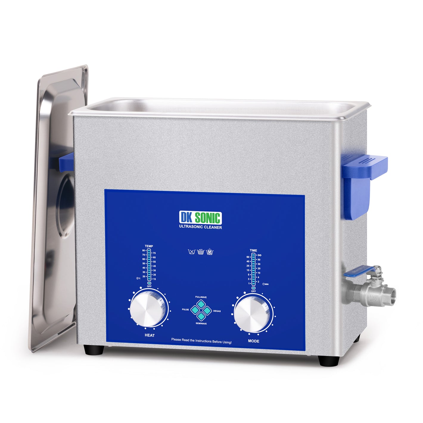 DK SONIC Pulitore ad Ultrasuoni Industriale 6L, Pulitore Sonico Commerciale da 180W con Timer Codificato, Riscaldatore e Cestello, Funzioni Multiple per Motori di Motociclette, Carburatori, Catene
