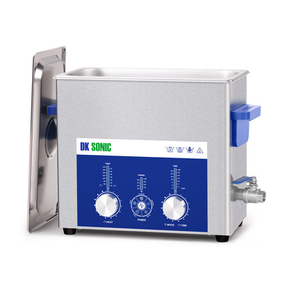 DK SONIC Ultrasonic Cleaner 6L 180W, Ultrasonic Carburetors Cleaner with Power Adjustable Encoded Control and Five Modes for Parts,Circuit Board,Engines Cleaning