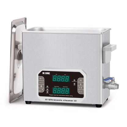 DK SONIC 6L Pulitore ad Ultrasuoni, Pulitore Sonico Touch Control da 180W per Impieghi Gravosi con Timer & Riscaldatore & Cestello. Multi-Applicazione per Motori di Moto, Carburatori, Catene