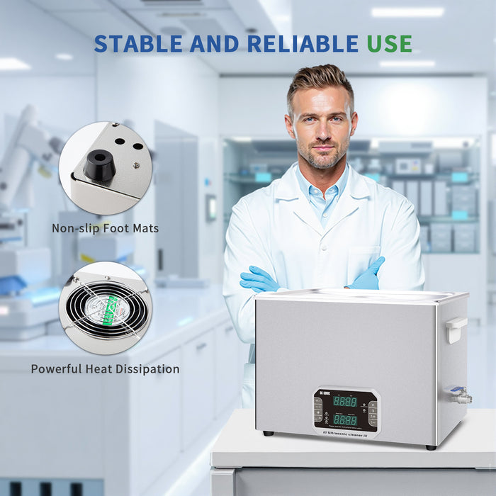 DK SONIC Professional Ultrasonic Cleaner 37L, 720W Heavy-Duty Sonic Cleaner with Timer,Heater&Touch Control, Multi-Application for Motorcycle Engines, Carburetors, Chains (Include Basket)