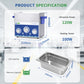 DK SONIC Pulitore industriale ad ultrasuoni 3L 120W, pulitore ad ultrasuoni per gioielli con funzione di regolazione della potenza, timer e riscaldatore per monete, occhiali, collane, pulizia degli orologi (include cestino)
